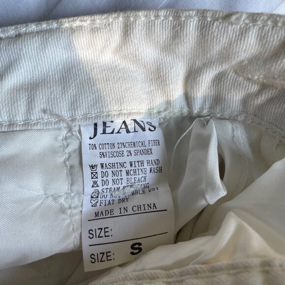 High Waisted Cargo Jeans (Amazon), White, Size S - Picture 4 of 4